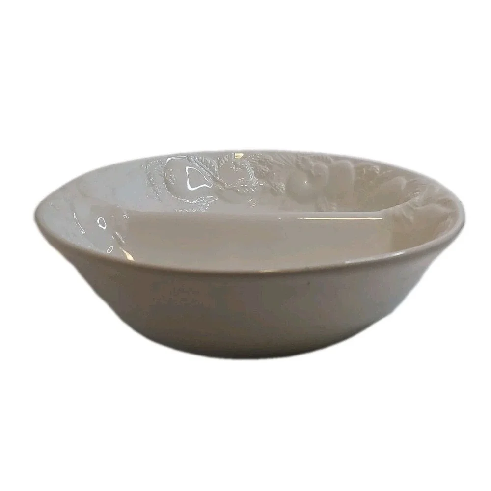 Winsor Browne AN12 Serving Dish‎ Embossed Floral Pattern Oval Made In Italy #8B6